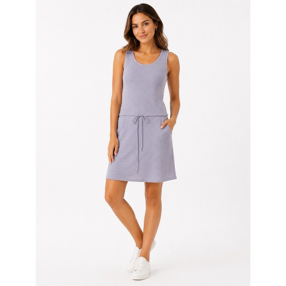 Lilla P Large Lavender Waffle Knit Tank Dress Casual Athleisure Coastal Resort